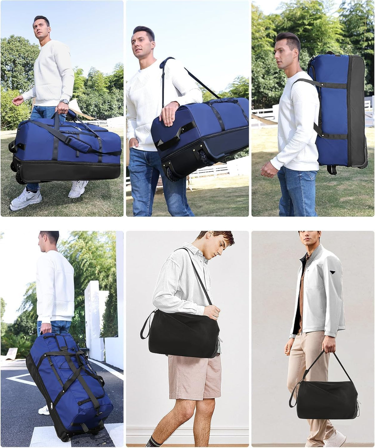 XWFB Rolling Duffle Bag 110L–140L Expandable Wheeled Travel Bag