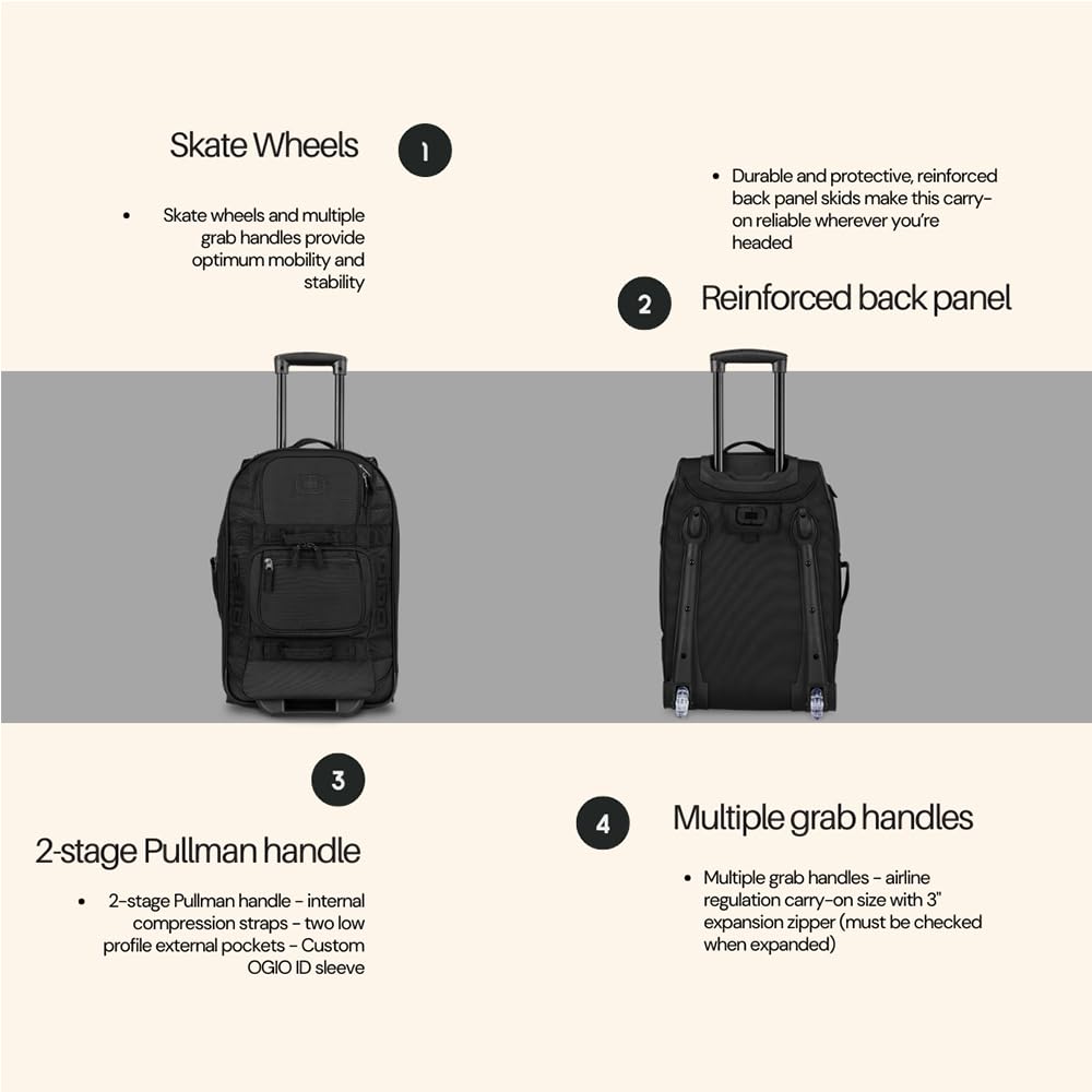 OGIO Layover Small Carry-On Luggage Suitcase – 46L Stealth