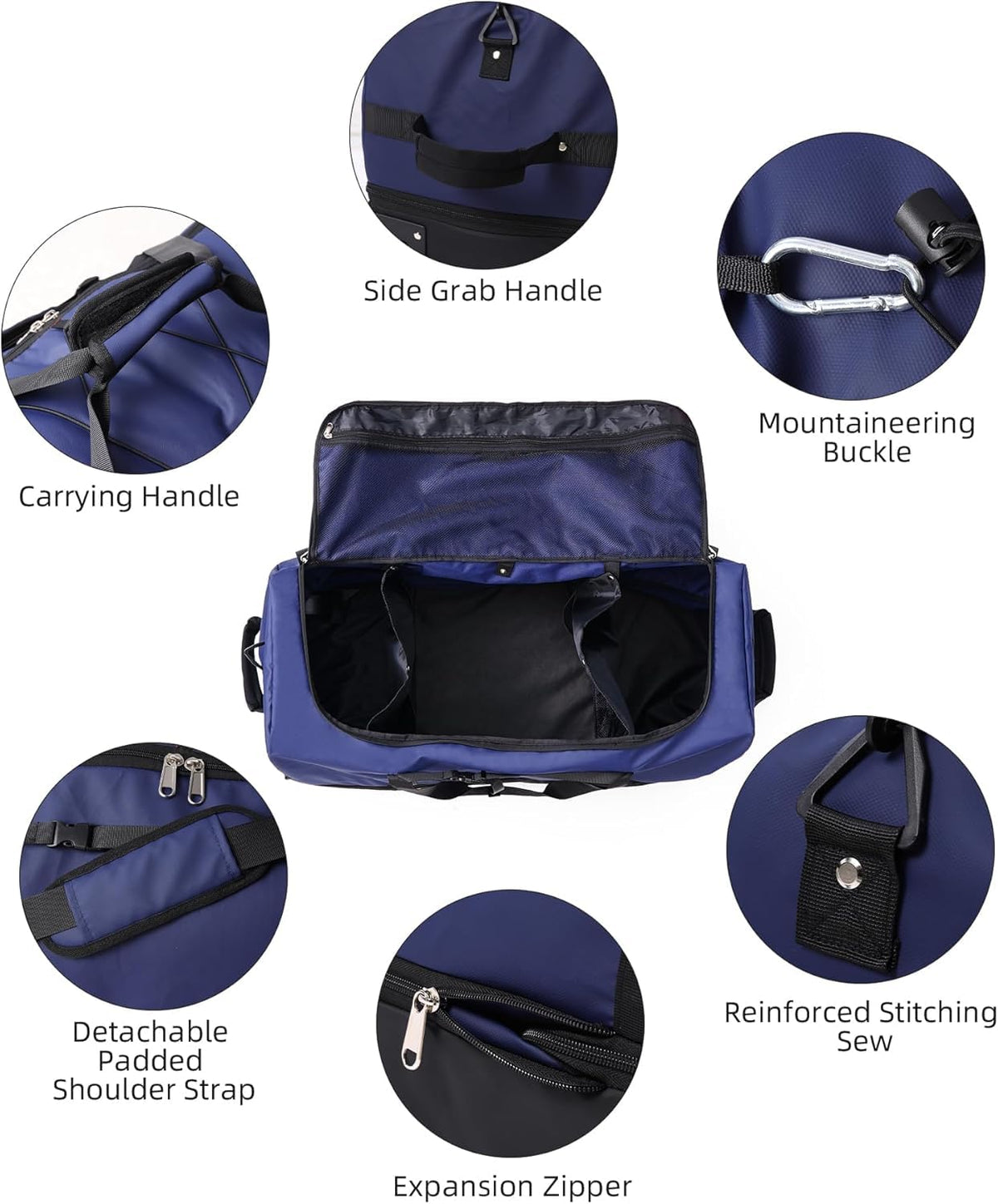 XWFB Rolling Duffle Bag 110L–140L Expandable Wheeled Travel Bag