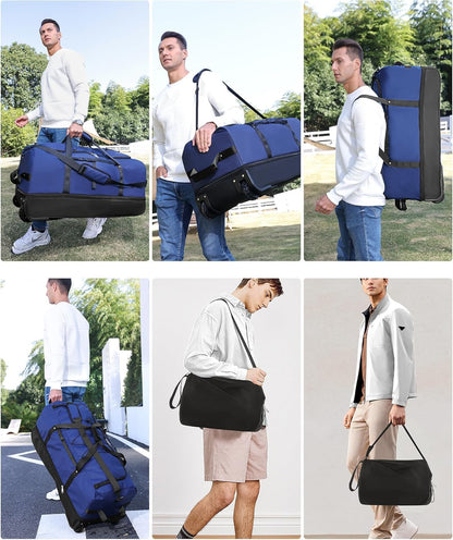 XWFB Rolling Duffle Bag 110L–140L Expandable Wheeled Travel Bag