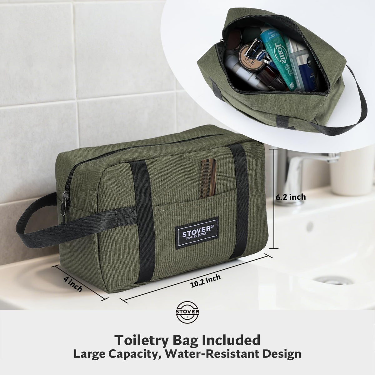 STOVER 100L Rolling Duffel Bag with Wheels & Backpack Straps, Green
