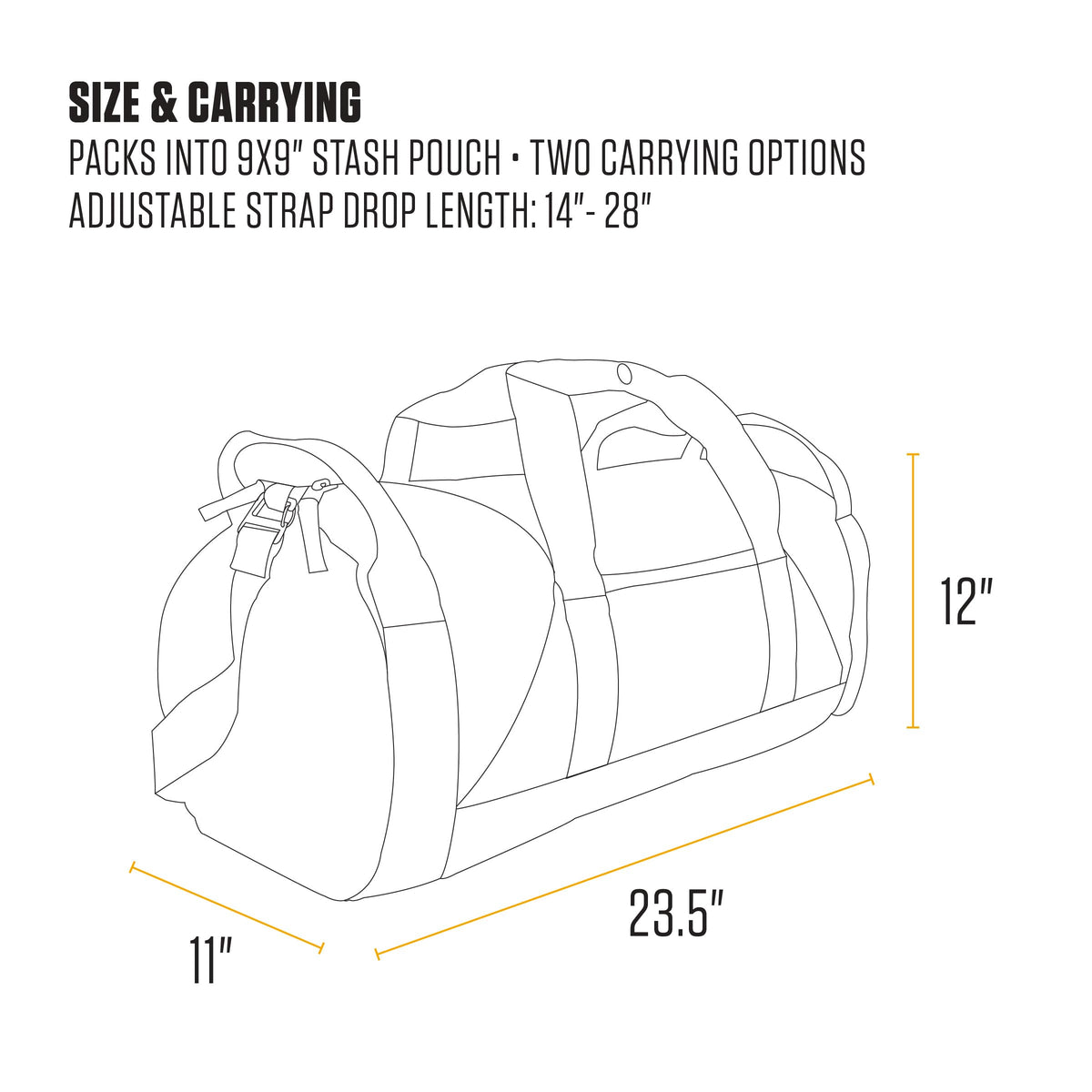 Carhartt Classic Round Duffel 60L – Packable Travel Bag