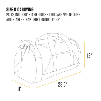 Carhartt Classic Round Duffel 60L – Packable Travel Bag