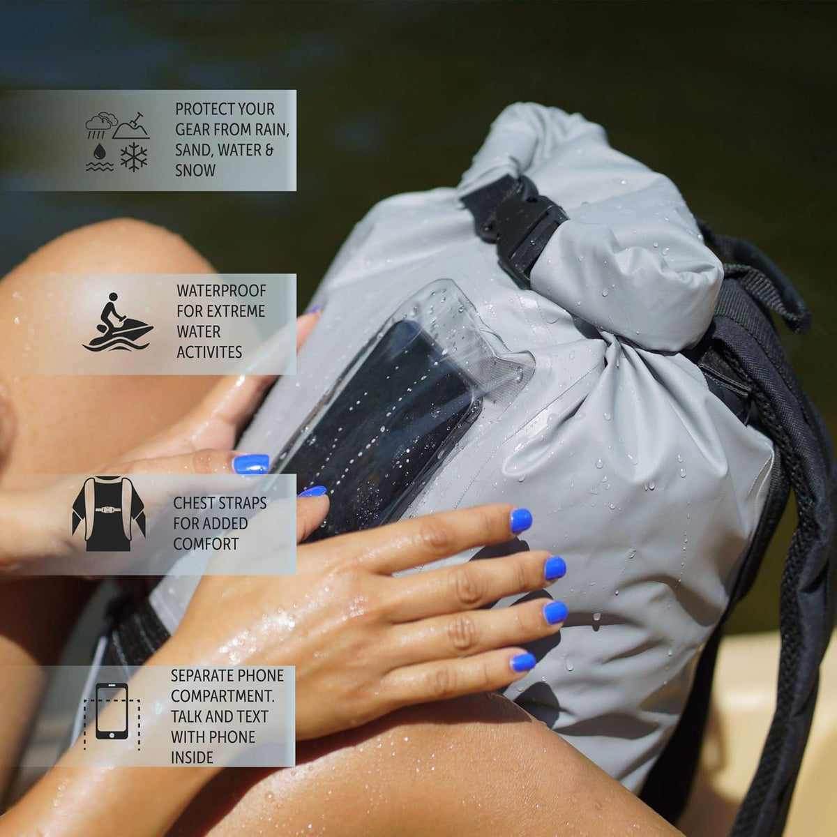 geckobrands Hydroner 20L Waterproof Packable Backpack – Pink