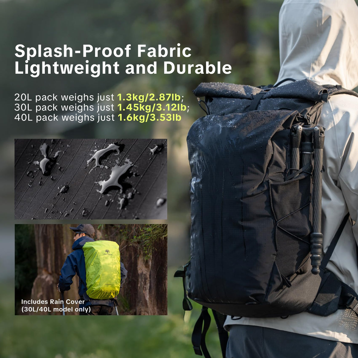 PGYTECH OnePro 20L Ultralight Waterproof Camera Backpack, Black