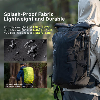 PGYTECH OnePro 20L Ultralight Waterproof Camera Backpack, Black