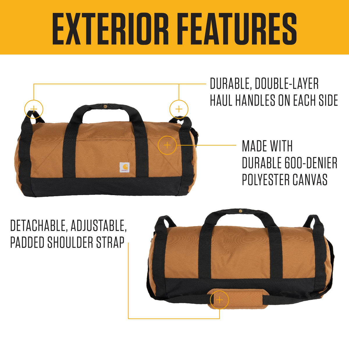 Carhartt Classic Round Duffel 60L – Packable Travel Bag