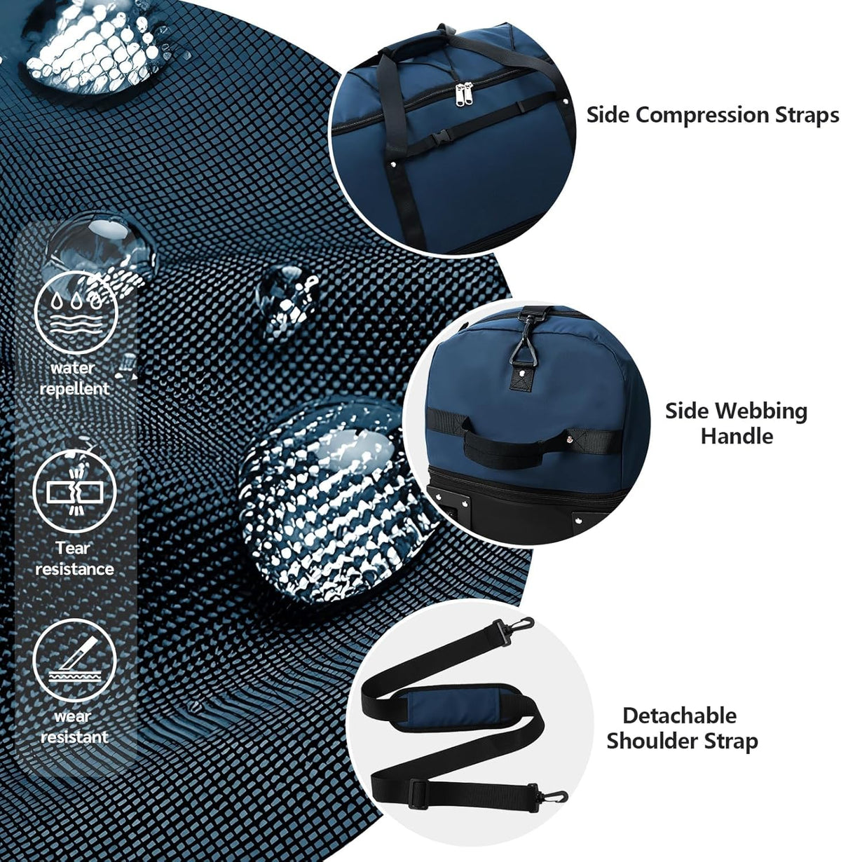 XWFB Rolling Duffle Bag 110L–140L Expandable Wheeled Travel Bag