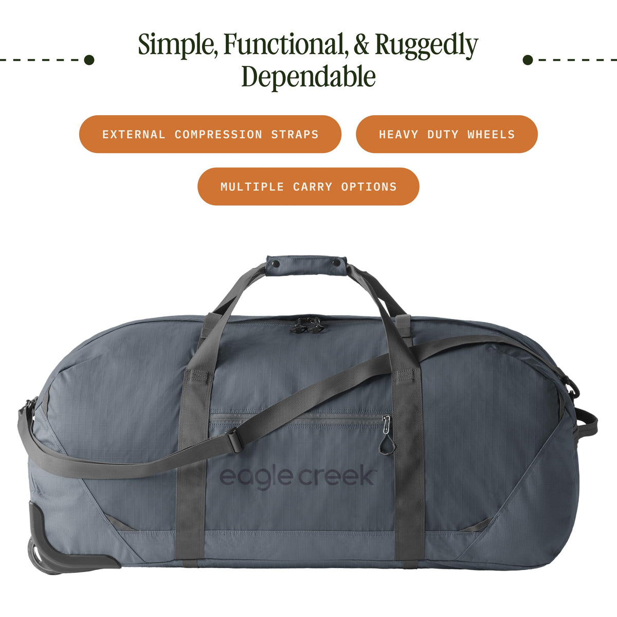 Eagle Creek No Matter What Rolling Duffel 130L – Smoke