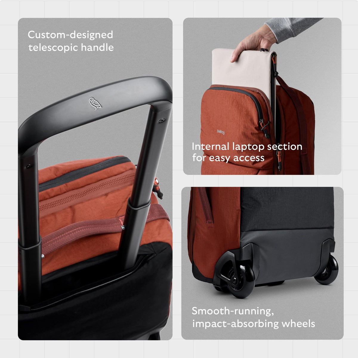 Bellroy Lite Carry-On 38L – Lightweight Travel Luggage, Clay